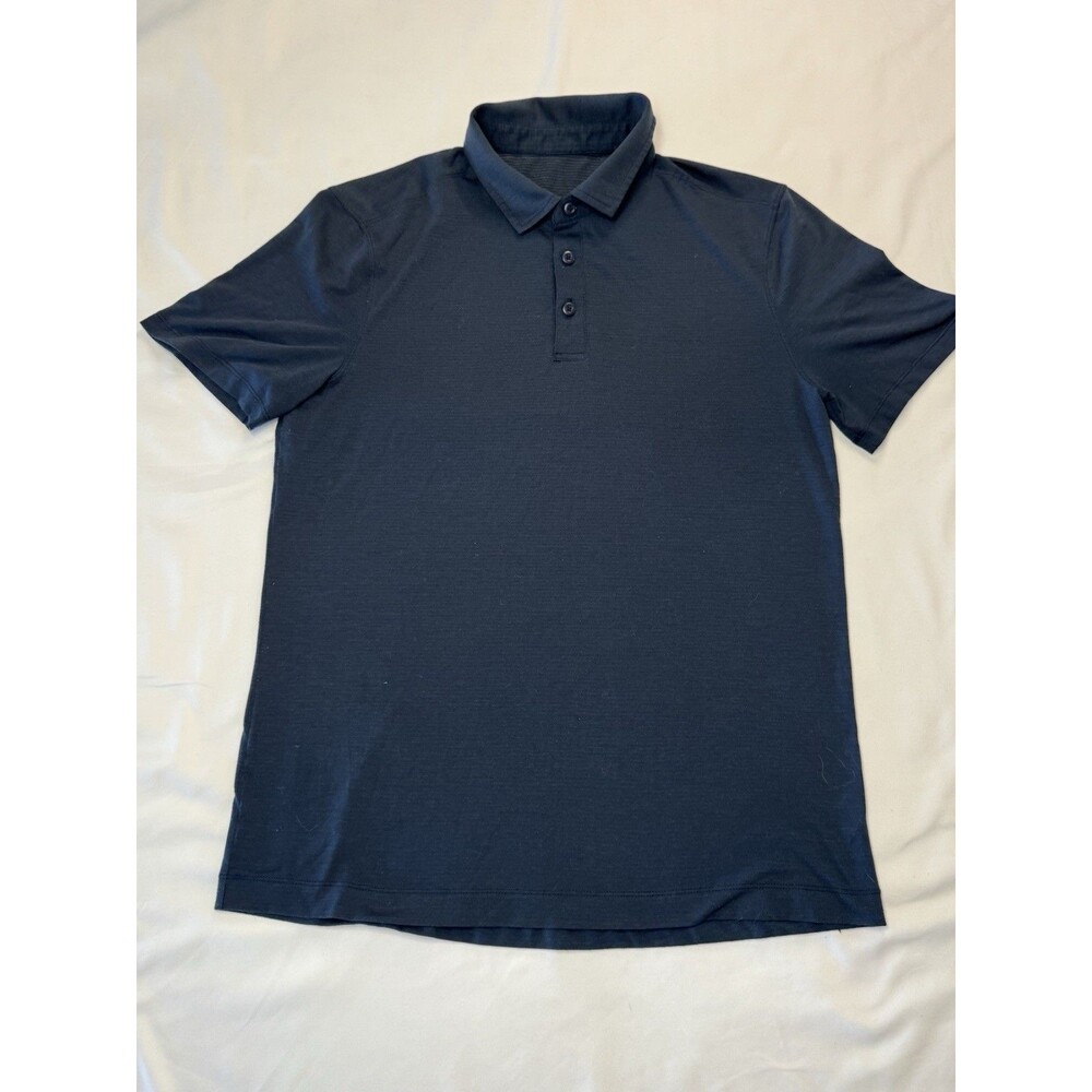 Lululemon Evolution Polo Men's M Blue Performance Golf Stretch Short Sleeve